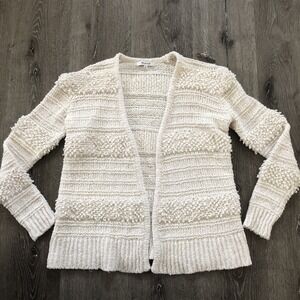 Madewell Bronson‎ Ivory White Textured Open Cardigan Sweater Womens XS